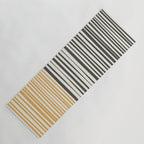 Natural Stripes Modern Minimalist Colour Block Pattern Charcoal Grey, Muted Mustard Gold, and Cream Beige Yoga Mat Gallery Image 1