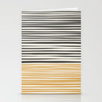 Natural Stripes Modern Minimalist Colour Block Pattern Charcoal Grey, Muted Mustard Gold, and Cream Beige Stationery Card Gallery Image 2