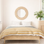 Natural Stripes Modern Minimalist Colour Block Pattern Charcoal Grey, Muted Mustard Gold, and Cream Beige Duvet Cover Gallery Image 3