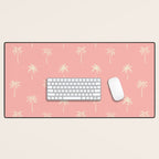 Vintage palm tree beach doodle pattern Desk Mat Gallery Image 1