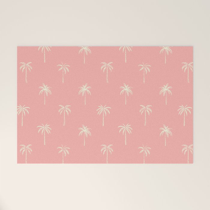 Vintage palm tree beach doodle pattern Welcome Mat Gallery Image 1