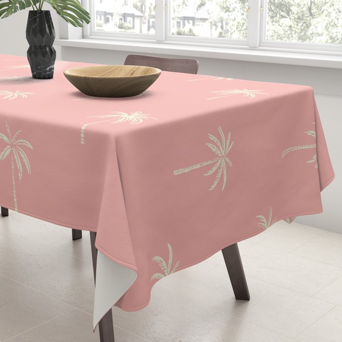 Vintage palm tree beach doodle pattern Tablecloth Gallery Image 3