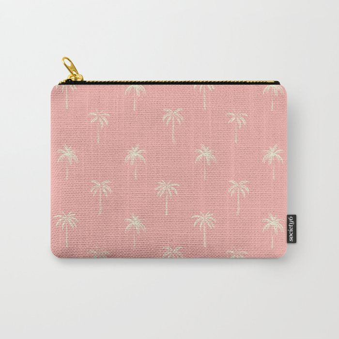 Vintage palm tree beach doodle pattern Carry All Pouch Gallery Image 1