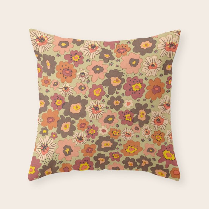 Scented petals II floral pattern Throw Pillow Gallery Image 6