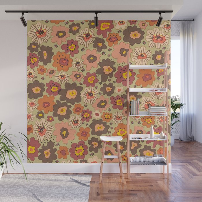 Scented petals II floral pattern Wall Mural Gallery Image 1