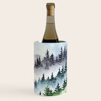 Misty Mountain Pines - Foggy Forest Watercolor Painting Wine Chiller Gallery Image 3