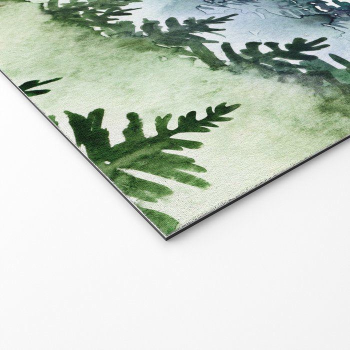 Misty Mountain Pines - Foggy Forest Watercolor Painting Welcome Mat Gallery Image 2