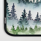 Misty Mountain Pines - Foggy Forest Watercolor Painting Laptop Sleeve Gallery Image 3