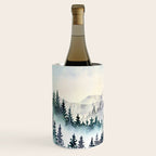 Misty Mountain Pines - Foggy Forest Watercolor Painting Wine Chiller Gallery Image 2