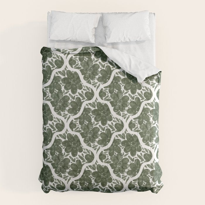 Green Petals Oasis Motif Comforter Gallery Image 6