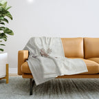 Wildflower bouquet in vase illustration - pantone brown mocha mousse Throw Blanket Gallery Image 1