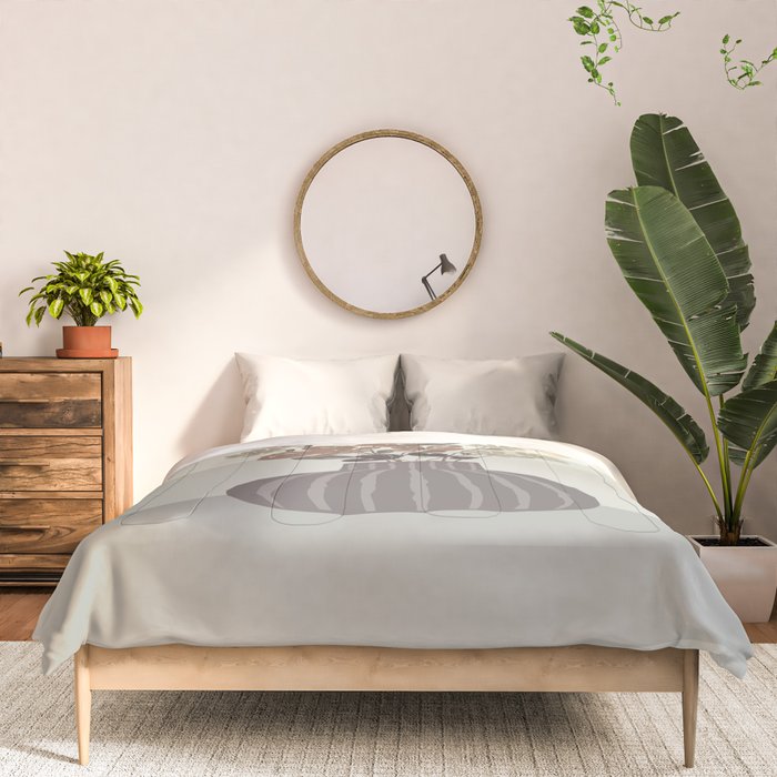 Wildflower bouquet in vase illustration - pantone brown mocha mousse Comforter Gallery Image 3