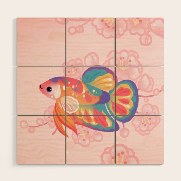 Koi betta Wood Wall Art Gallery Image 1