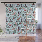 Bright Watercolor Flower - Blue Wall Mural Gallery Image 1