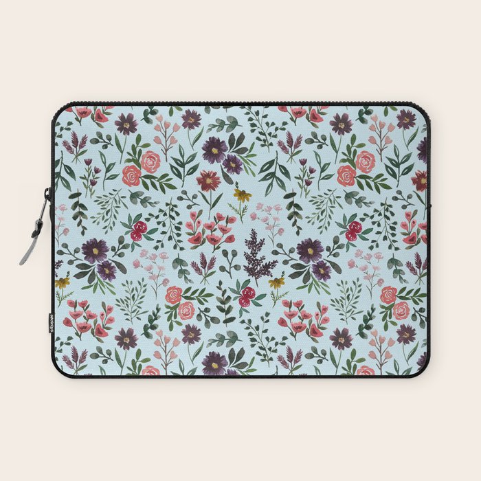 Bright Watercolor Flower - Blue Laptop Sleeve Gallery Image 1