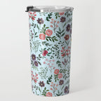 Bright Watercolor Flower - Blue Travel Mug Gallery Image 3