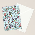 Bright Watercolor Flower - Blue Stationery Card Gallery Image 2