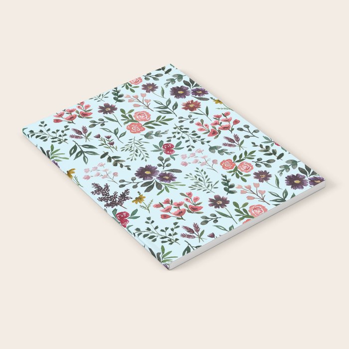 Bright Watercolor Flower - Blue Notebook Gallery Image 2