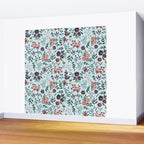 Bright Watercolor Flower - Blue Wall Mural Gallery Image 2