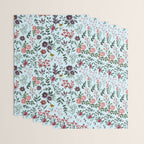 Bright Watercolor Flower - Blue Wrapping Paper Gallery Image 3