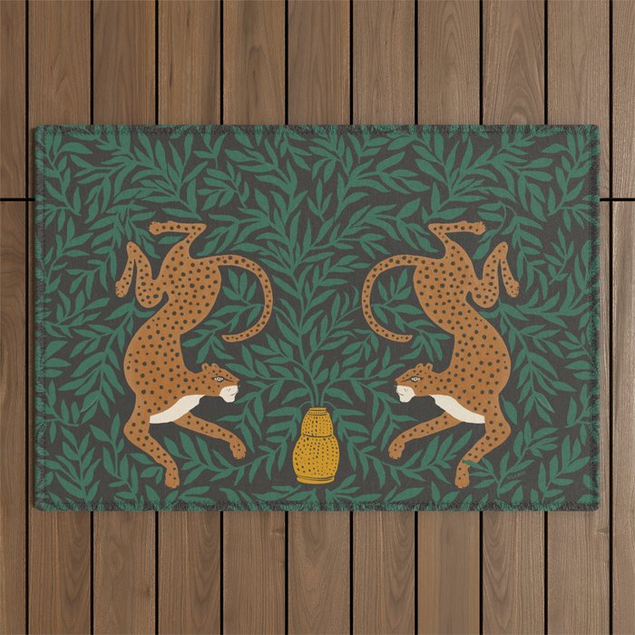 Leopard Vase - midnight Outdoor Rug Gallery Image 1