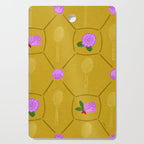 Tennis Rackets & Roses in Ochre & Purple Cutting Board Gallery Image 1