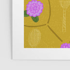 Tennis Rackets & Roses in Ochre & Purple Poster Gallery Image 3