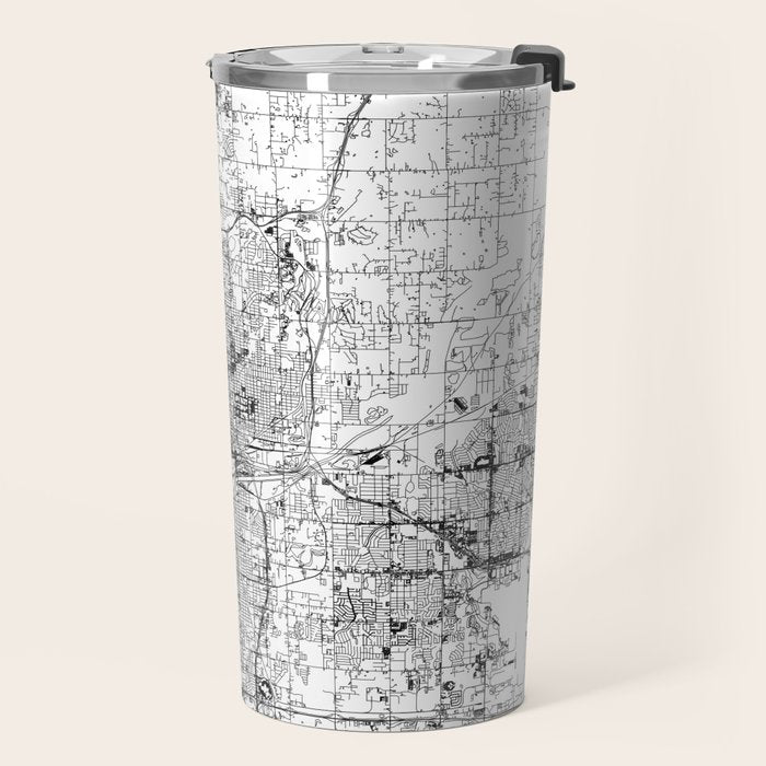 Oklahoma City White Map Travel Mug Gallery Image 2