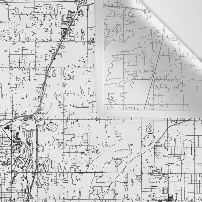 Oklahoma City White Map Wall Tapestry Gallery Image 3