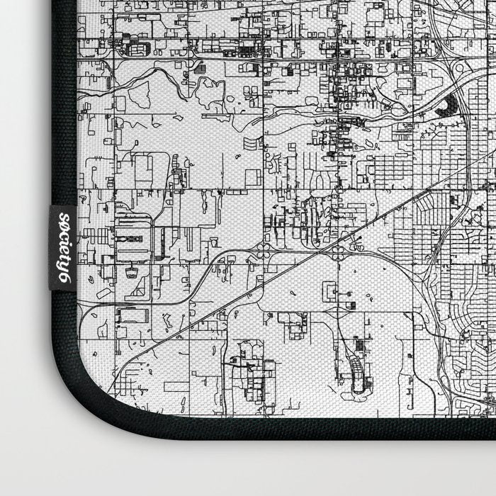 Oklahoma City White Map Laptop Sleeve Gallery Image 3