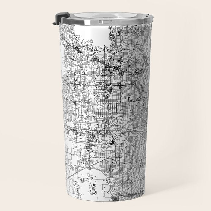 Oklahoma City White Map Travel Mug Gallery Image 3