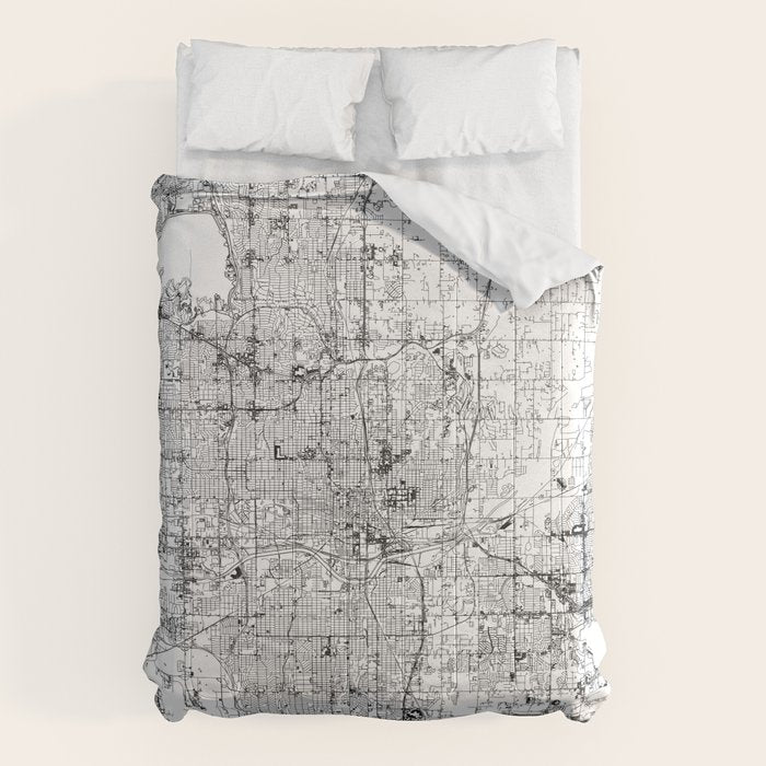 Oklahoma City White Map Comforter Gallery Image 6