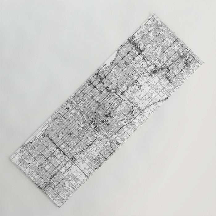 Oklahoma City White Map Yoga Mat Gallery Image 1