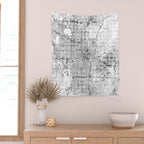 Oklahoma City White Map Wall Tapestry Gallery Image 2