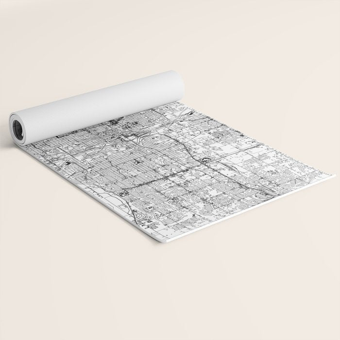 Oklahoma City White Map Yoga Mat Gallery Image 2