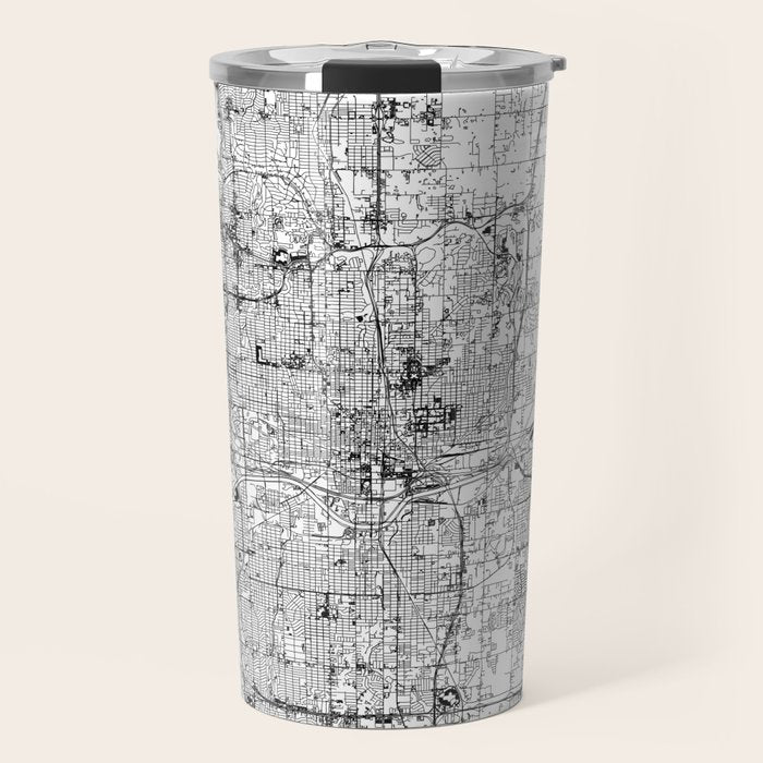 Oklahoma City White Map Travel Mug Gallery Image 1