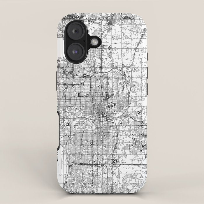 Oklahoma City White Map iPhone Case Gallery Image 1