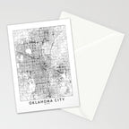 Oklahoma City White Map Stationery Card Gallery Image 2