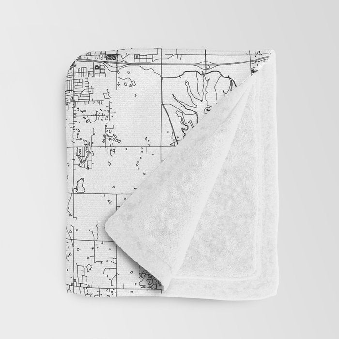 Oklahoma City White Map Throw Blanket Gallery Image 3