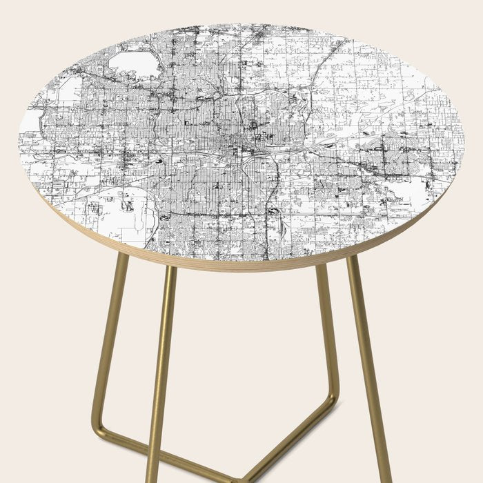 Oklahoma City White Map Side Table Gallery Image 2
