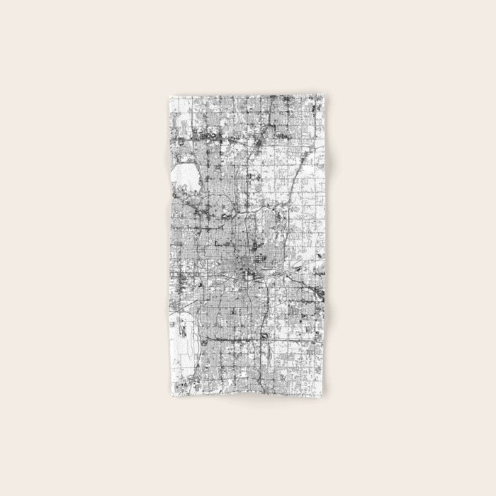 Oklahoma City White Map Bath Towel Gallery Image 1
