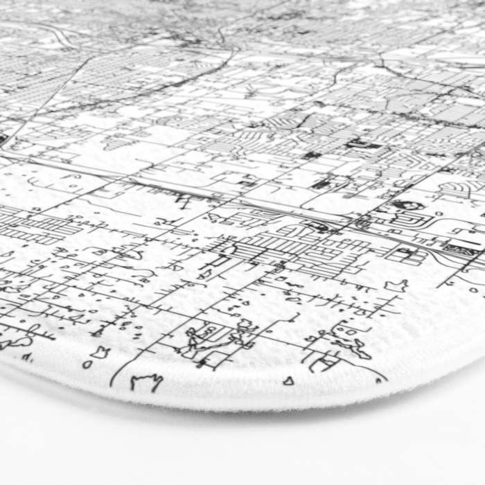 Oklahoma City White Map Bath Mat Gallery Image 3