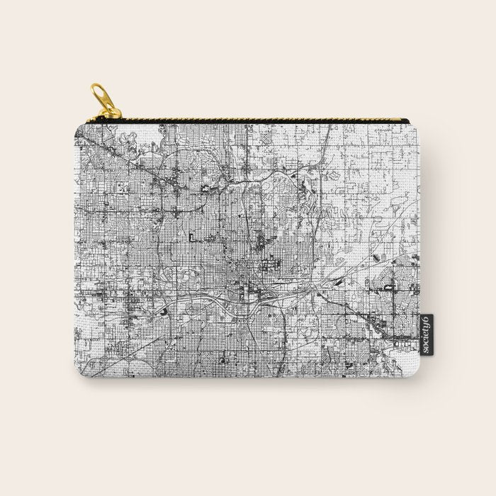 Oklahoma City White Map Carry All Pouch Gallery Image 1