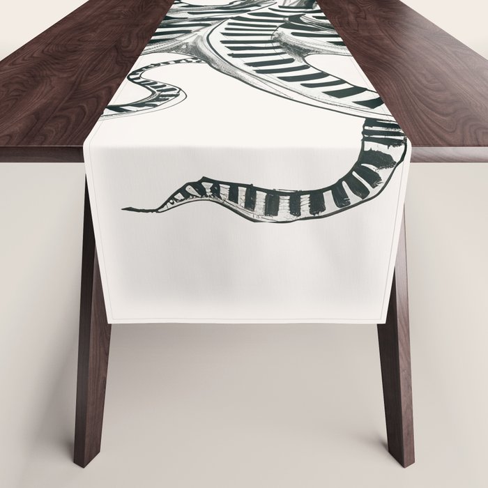 Striped Octopus Ink Drawing Table Runner Gallery Image 1