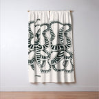 Striped Octopus Ink Drawing Window Curtain Gallery Image 3