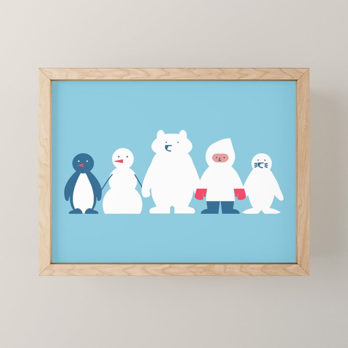Winter friends Mini Art Print Gallery Image 1