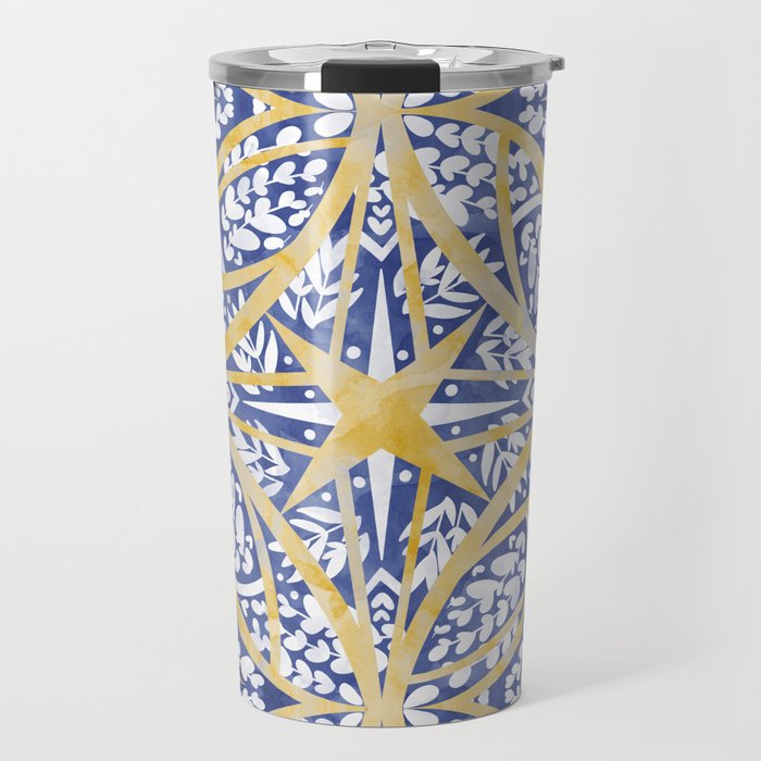 Tile wild leaves starry BY Travel Mug Gallery Image 1