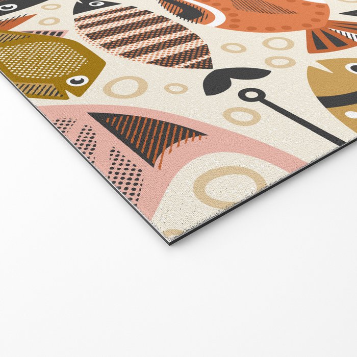 Mid Mod Deep Sea Fishing Ivory Welcome Mat Gallery Image 2
