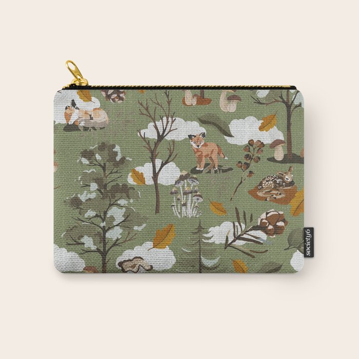 Baby animals in the leafy forest G Carry All Pouch Gallery Image 1