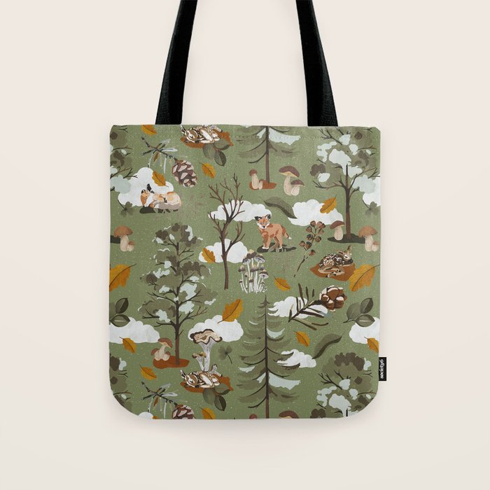 Baby animals in the leafy forest G Tote Bag Gallery Image 1